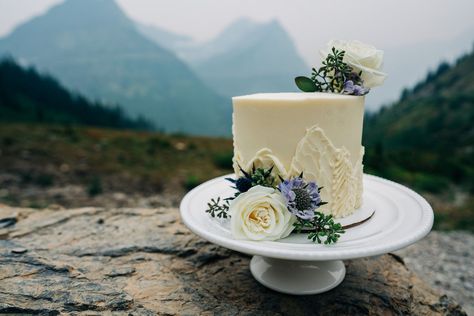 Elopement Cake, Mountain Wedding Cake, Glacier National Park Wedding, Glacier National Park Elopement, National Park Elopement, Order Cake, Custom Wedding Cakes, National Park Wedding, Park Elopement