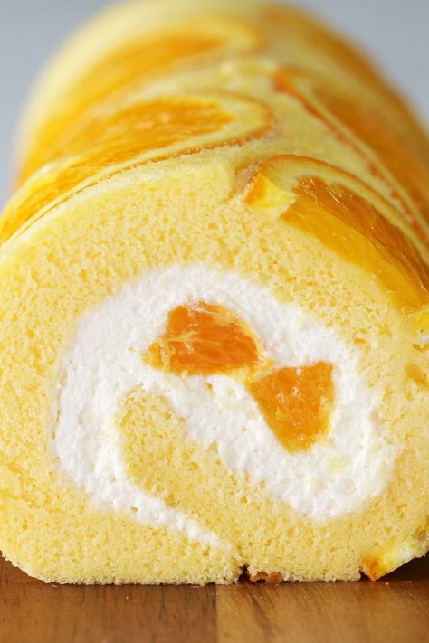 Orange Swiss Roll, Orange Roll Cake, Orange Roll, Cupcake Photography, Roll Cakes, Swiss Roll Cake, Cake Rolls, Cake Roll Recipes, Orange Rolls