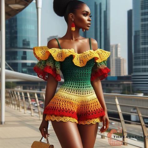 CROCHET PATTERNS AND INSPIRATION | Ultimate boho carefree vibes. ♥️♥️ #crochetfashion #summerready #crochetplaysuit #crochetlove #bohochic #crochethood #crochet… | Instagram African Crochet Patterns, Crochet Vacation Outfit, Crochet Outfit Pattern, Sunflower Granny Square Pattern, Basic Granny Square, Romper Crochet, Sunflower Granny Square, Crochet Instagram, Crochet Two Piece