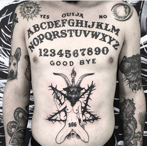 Planchette Tattoo, Ouija Tattoo, Satanic Tattoos, Dibujos Tattoo, Sweet Tattoos, Spooky Tattoos, B Tattoo, Horror Tattoo, Tattoo Project