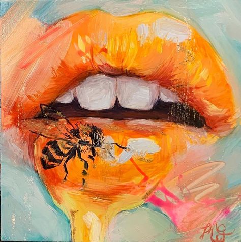 Painting Ideas 2023, Honey Art, Wild Makeup, Sketches Doodles, Drip Art, Acrylic Painting Ideas, Bee Painting, Easy Acrylic Painting, Art Sketches Doodles