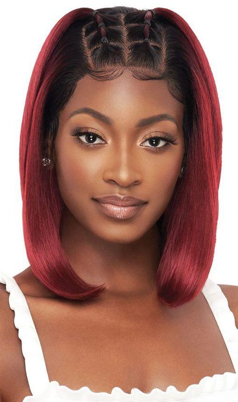 Skye Perruque Lace front wig perfect Hairline 13x4 Outré DR Red Velvet Braided Hairstyles Goddess Braids, Hairstyles Goddess Braids, Perfect Hairline, Cornrows Braids For Black Women, Braids For Boys, Goddess Braids Hairstyles, Braids For Black Women, Front Lace Wigs Human Hair, Chocolate Cream