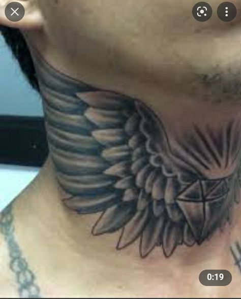 Wings Neck Tattoo, Eagle Neck Tattoo, Wing Neck Tattoo, Illuminae Files, Blessed Tattoos, Hindu Tattoos, Horrible Tattoos, Master Tattoo, Back Of Neck Tattoo