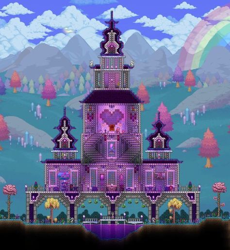 Terraria House Ideas Growtopia World Ideas, Minecraft Princess Castle, Boku Boku Game House Ideas, Simple Cabins, Terraria Castle, Terraria Game, Terrarium Base, Terraria Tips, Terraria House Ideas