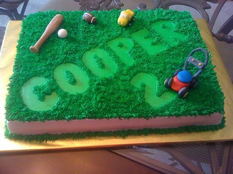 Lawnmower Birthday Cake, Lawn Mower Birthday Cake, Mower Cake, Lawn Mower Cake, Lawn Mower Birthday Party, Lawn Mower Party, Grass Cake, 75 Birthday Cake, French Vanilla Cake