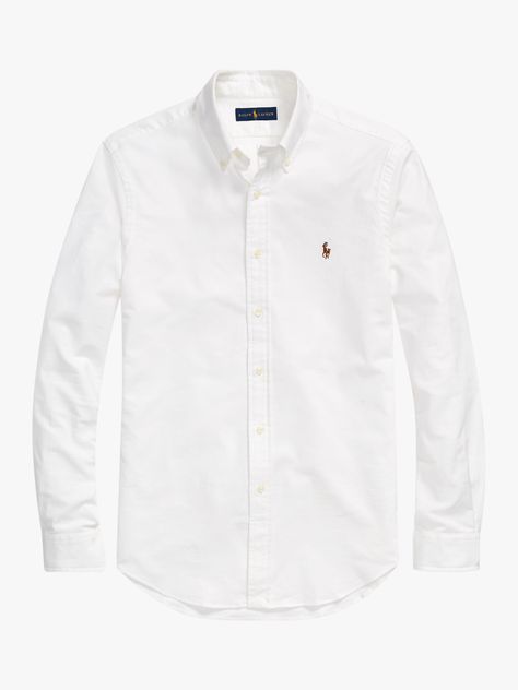 White Oxford Shirt Outfit, Oxford Shirt Outfit, White Oxford Shirt, Oxford Shirts, Ralph Lauren Slim Fit, Buy Shirts, Slim Fit Casual Shirts, Philippe Model, Ralph Lauren Long Sleeve