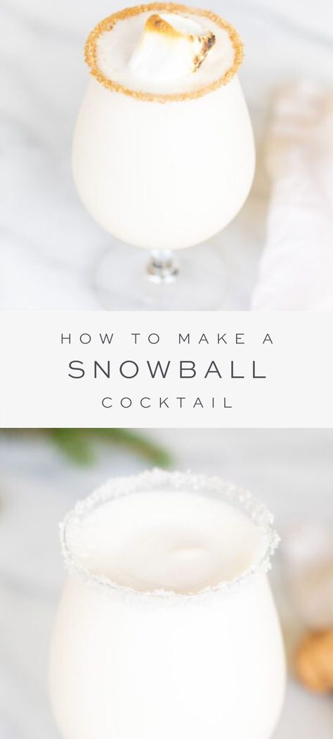 When the temperatures drop, I love to treat everyone to a Snowball cocktail after a delicious dinner. The slight bitterness of the almond amaretto flavor combined with sweet ice cream is the perfect pairing in this snowball recipe. Learn how to make this amaretto liqueur dessert cocktail with just a few simple ingredients. #cocktail #snowballcocktail #amarettoliqueur #icecreamcocktail #julieblanner #winter Highland Snowball Drink, Snow Cocktail, Snowball Cocktail, Snowball Drink, Snowball Cocktail Recipe, Snowball Recipe, Amaretto Ice Cream, Almond Cocktails, Ice Cream Cocktail