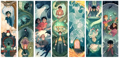 Hp Bookmarks, Imprimibles Harry Potter, Harry Potter Illustrations, Bd Art, Buku Harry Potter, Harry Potter Artwork, Harry Potter Drawings, Harry Potter Anime, Potter Art