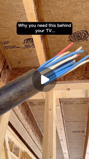 Dennis Comstock - Builder Brigade on Instagram: "👇All the tips and ideas from my videos are organized in here: 
✅The Ultimate Home Building Checklist at BuilderBrigade.com
 
Add smurf tubing or conduit behind your TV so wires can be add/removed as needed. 
You’ll want the tubing to run to the area that will house all your audio/video equipment. 
Also consider a line of conduit to the attic in case you need to run wiring from another area of the house. This is a huge help later on. 
 
#BuilderBrigade #homebuildingtips #homebuilding #customHome #HomeBuildingChecklist" Attic Electrical Wiring, New Construction Electrical Ideas, Smurf Tubing, Home Building Checklist, Builder Brigade, Building Hacks, Door Projects, La House, House Makeovers