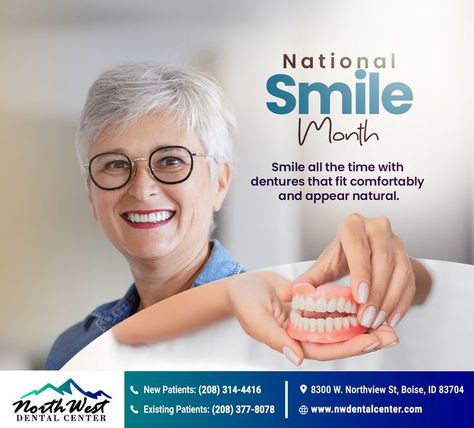 Complete dentures are ideal for replacing an entire arch of teeth in one or both jaws. If you`re missing most of your teeth and want to restore your smile, ask us about complete dentures at (208) 314-4416. #dentures #northwestdentalcenter #boise #ID Family Dental Care, Dentist Visit, Dental Art, Dental Center, Family Dental, Dentures, Wilmington Nc, Your Smile, Dental Care