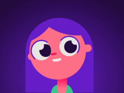 Character Test by Fraser Davidson Character Design Illustrator, Motion Graphics Character Design, Character Animation Gif, Shy Character, Animation Cartoon Character, Hair Animation, Face Animation, Character Flat Design, Character Test