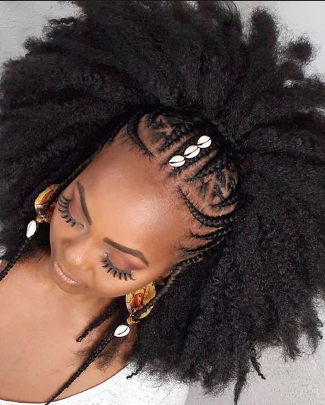 Cabello Afro Natural, Afrikaanse Mode, Braided Cornrow Hairstyles, Hairstyles Braided, Cool Braid Hairstyles, Natural Hair Styles Easy, Natural Hair Updo, Hair Ponytail Styles, Penteado Cabelo Curto