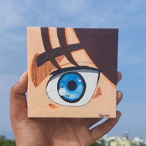 Anime Mini Canvas Painting, Anime Canvas Painting, Mini Toile, Manga Watercolor, Funny Paintings, Canvas Art Projects, Canvas Drawing, Small Canvas Paintings, Simple Canvas Paintings