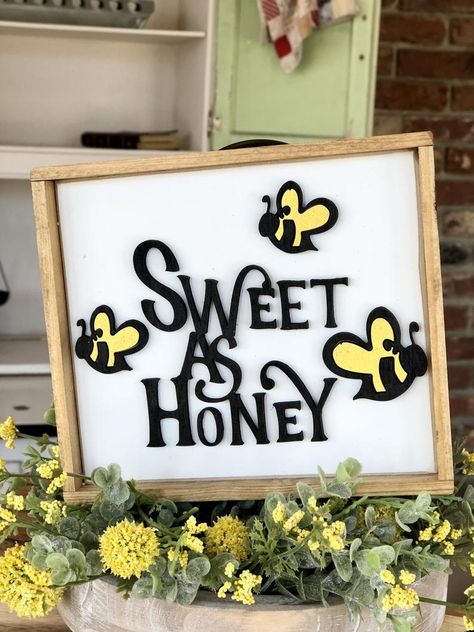 Honey bee signs Tiered tray bundle Honey bee bundle Tier | Etsy Bee Signs, Bee Tiered Tray, Summer Tiered Tray Decor, Bee Hive Craft, Summer Tiered Tray, Bee Sign, Honey Bee Decor, Wednesday Quotes, Faux Shiplap