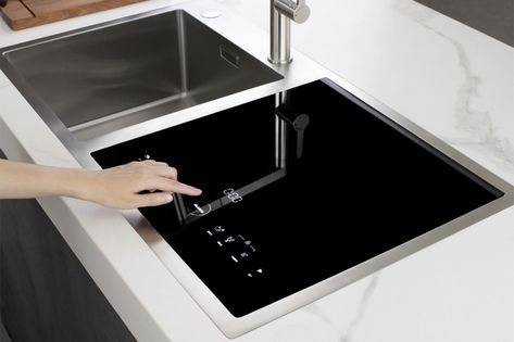 Sink Dishwasher, Large Kitchen Sinks, Tiny Kitchens, Home Cleaning Hacks, Doing The Dishes, Countertop Dishwasher, Sink Countertop, Cleaning Appliances, Conceptual Design