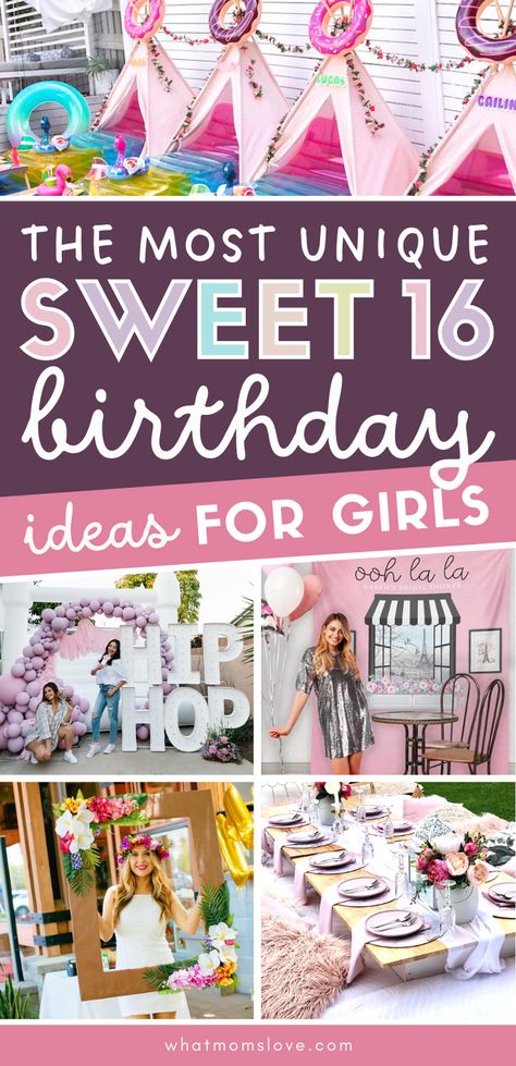 Unique Sweet 16 Party Ideas to celebrate your 16th birthday! Inspiration for party themes, decorations, dresses and more! #sweet16 Easy Sweet 16 Party Ideas, Simple Sweet 16 Decorations, Sweet 16 Surprise Ideas, Who To Invite To Birthday Party, Inexpensive Sweet 16 Party Ideas, Best Sweet 16 Party Ideas, Sweet 16 Party Decorations Ideas At Home, Unique Sweet 16 Party Ideas, 16 Year Birthday Party Ideas