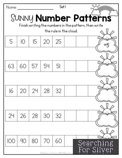 Number Pattern Activities, Number Patterns Worksheets, Numerical Patterns, Kindergarten Math Worksheets Free, 20 Number, Math Patterns, Pattern Grading, Mathematics Worksheets, Spring Math