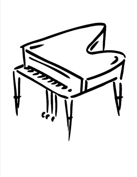 Pictures Drawing Easy, Piano Drawing, Piano Pictures, Supernatural Tattoo, Line Art Images, Music Drawings, Fancy Letters, Music Tattoo, Leather Carving