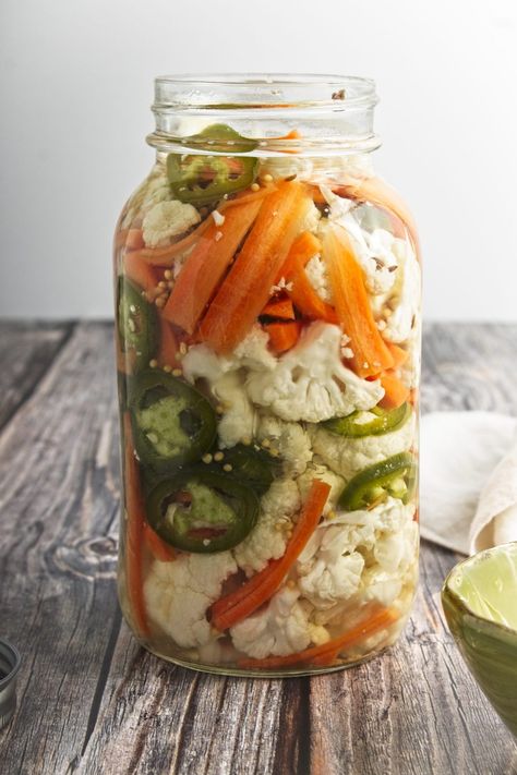 How To Make Pickled Cauliflower, Spicy Pickled Cauliflower And Carrots, Pickling Cauliflower And Carrots, Jalapeno Carrots Pickled, Hot Pickled Cauliflower, Canned Pickled Cauliflower, Pickled Shredded Carrots, Asian Pickled Carrots, Korean Pickled Carrots