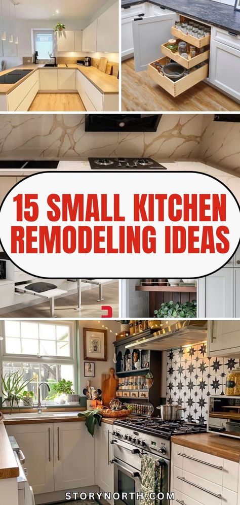 Save this pin for 15 brilliant ideas to maximize space and functionality in your small kitchen! Discover creative solutions to make the most out of your kitchen space. #SmallKitchenIdeas #HomeDecor #KitchenRemodel Small Kitchen Ideas Countertops, Limited Space Kitchen Ideas, Kitchen Remodel Ideas Small Space, Amazing Small Kitchens, Hacks For Small Kitchens, Small Efficient Kitchen, Kitchen Designs For Small Kitchens, Extremely Small Kitchen Ideas, Kitchen Remodel Small Space