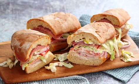 Classic Italian Grinder Sandwiches French Sandwiches, Grinder Salad Sandwich, Grinder Sandwiches, Italian Grinder, Grinder Salad, Grinder Sandwich, French Loaf, Washington Island, Sliced Salami