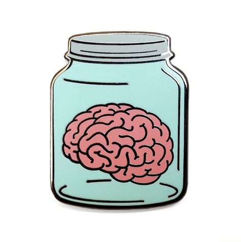 Amazon.com : Brain in a Jar Lapel Pin : Everything Else Brain In A Jar, Brain Tattoo, Brain Art, Enamel Lapel Pin, In A Jar, Cute Pins, Cool Stickers, Story Instagram, Aesthetic Stickers