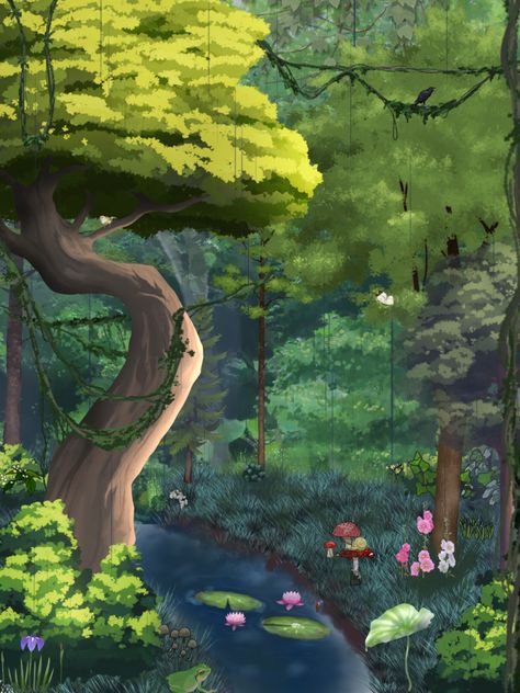 Just something fun to look at that I made on ibis paint #forest #art #aesthetic #mystical #ibispaint #fun Mystical Forest Drawing, Forest Art Aesthetic, Forest Aesthetic Drawing, Mystical Forest Aesthetic, Mystical Scenery, Ibis Paint Art, Paint Forest, Anime Face Drawing, Forest Drawing