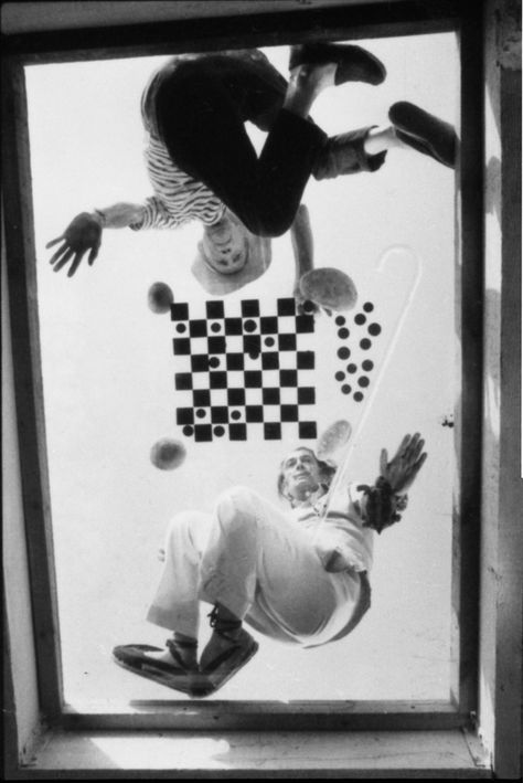 Playing Chess, Marcel Duchamp, The Queen's Gambit, Visionary Art, Dark Photography, Salvador Dali, Bw Photo, The Glass, Conceptual Art