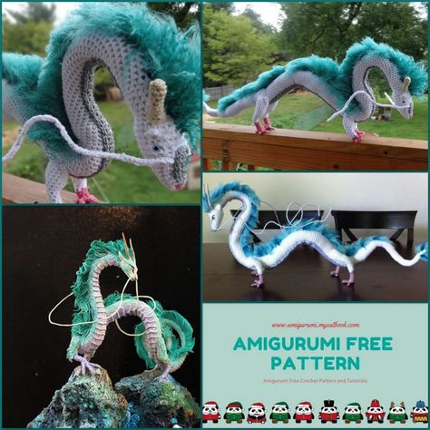 Amigurumi Haku Dragon Free Pattern - Amigurumi Free Patterns Dragon Crochet Pattern Free, Haku Dragon, Dragon Crochet Pattern, Dragon Crochet, Dragon Horns, Crochet Pokemon, Knit Top Patterns, Crochet Fairy, Dragon Crafts