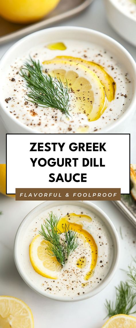 Image for Zesty Greek Yogurt Dill Sauce Gluten Free Yogurt, Greek Yogurt Dipping Sauce, Dipping Sauce For Chicken, Dip For Veggies, Yogurt Dill Sauce, Yogurt Dipping Sauce, Gluten Free Sauces, Greek Yogurt Recipes, Dill Sauce