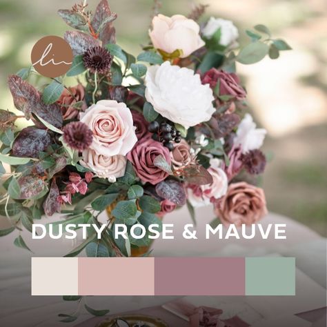 Spring Mauve Wedding, Sage Rose Wedding, Dusty Rose And Burgundy Bouquet, Mauve Rose Bouquet, Dusty Rose Mauve Sage Green Wedding, Dusty Rose And Sage Green Wedding Reception, Mauve Taupe Wedding, Deep Rose Wedding Color Schemes, Dust Pink Wedding Decor