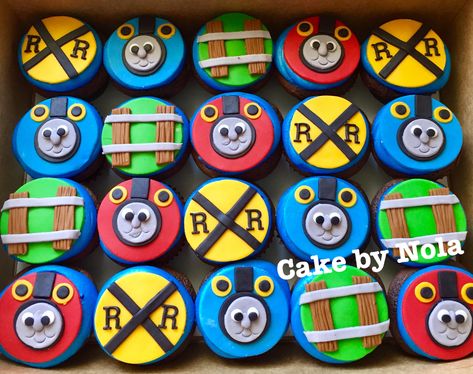 Thomas the Train cupcakes for a cute and colorful celebration...#cupcakes #cupcakedecorating #instacupcakes #cupcakesofinstagram #cupcakestagram #fondantdecoration #fondanttoppers #thomasthetrain #thomasthetankengine #thomasthetraincupcakes Thomas The Train Cupcakes, Train Birthday Cupcakes, Birthday Cupcake Ideas, Thomas And Friends Cake, Celebration Cupcakes, Train Cupcakes, Thomas The Train Birthday, Thomas The Train Birthday Party, Train Birthday Cake