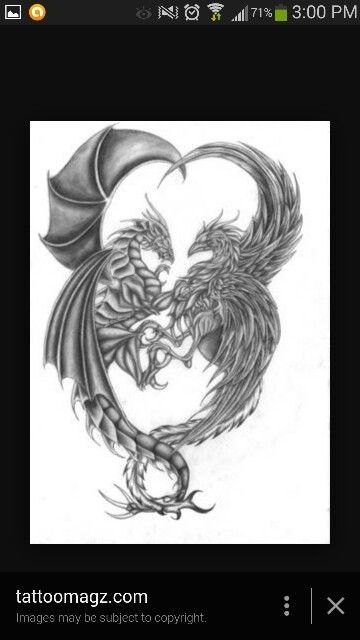 Dragon And Phoenix Tattoo, Tato Phoenix, Phoenix And Dragon, Japanese Phoenix Tattoo, Phoenix Drawing, Phoenix Bird Tattoos, Phoenix Dragon, Phönix Tattoo, Catrina Tattoo