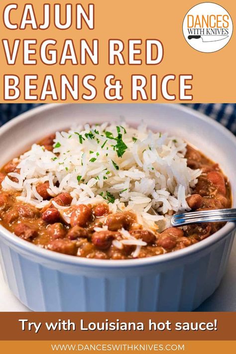 Cajun Vegan Red Beans and Rice Red Beans And Rice Recipe Vegan, Vegetarian Red Beans And Rice, Red Beans And Rice Recipe Vegetarian, Louisiana Red Beans And Rice Recipe, Vegan Red Beans And Rice, Vegan Red Beans, Vegan Sushi Rolls, Vegan Cajun, Red Beans And Rice Recipe