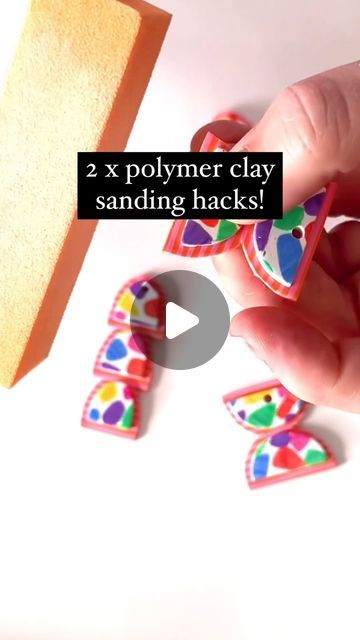 🌈 I teach beginners to make cool polymer clay earrings on Instagram: "Struggling to get into those difficult to reach places in your polymer clay earring components? Or tired of sanding off your fingertips?! 

1️⃣ You can buy sanding blocks in DIY stores but you can also use nail sanding/ buffing blocks, which you can buy in packs from places like Amazon. They’re amazing for making light work of sanding and blocks give you more control than using sheets of sandpaper.

2️⃣ buy a stainless steel nail file for getting right into awkward crevices. They’re also great for short sharp edges like the ones you see in this Reel.

🤓 Was this helpful? Tell me below! Also, I apologise for not having a much needed mani - I’ve been prioritising some more important things recently 💅🏼 x

#polymerclayti Sanding Blocks, Steel Nail, Light Work, Sanding Block, Clay Earring, How To Make Light, Nail File, Sanding, Polymer Clay Earrings