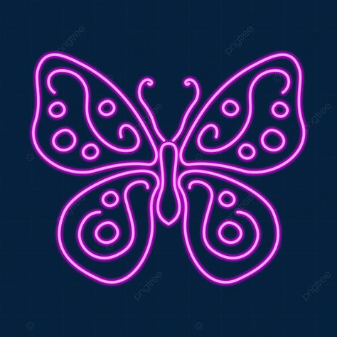 Hot Pink Butterfly Aesthetic, Pink Butterfly Black Background, Pink Neon Butterfly, Butterfly Neon Light, Neon Purple Butterfly Aesthetic, Cartoon Butterfly, Neon Signs, Neon, Photoshop