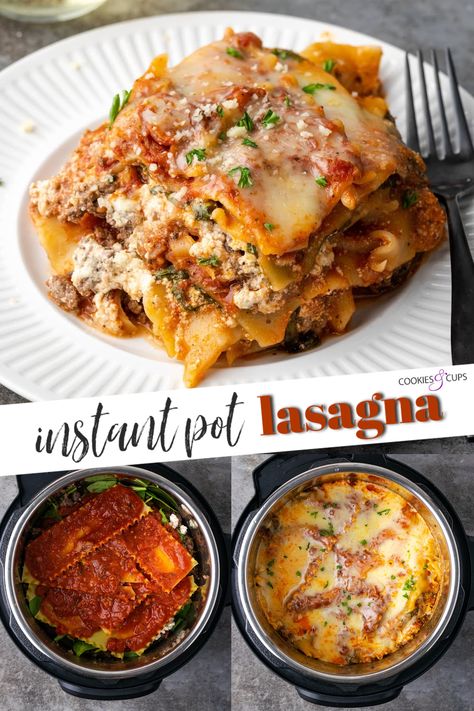 Easy Instapot Lasagna, Lasagne Instant Pot, Instant Pot Zucchini Lasagna, Camping Instapot Recipes, Lasagna Instant Pot Recipes, Ninja Foodie Lasagna, Easy Instant Pot Lasagna, Instant Pot Recipes Lasagna, Insta Pot Lazy Lasagna Recipes