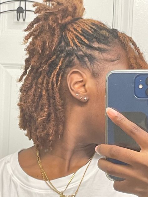 Starter Locs Medium Length Hair, Small Locs Starter, Small Medium Locs, Starter Locs Styles For Short Hair Women, Small Starter Locs, Small Locs Black Women, Starter Locs Styles For Short Hair, Ginger Locs, Black Locs