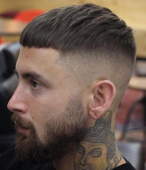 High And Tight Cut With Textured Top Barba Hipster, Mushroom Haircut, High Fade Haircut, Crop Haircut, Crop Hair, Faded Hair, High Fade, Men Haircut Styles, Cool Hairstyles For Men