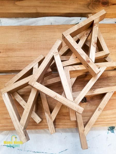 Beginner Woodworking & DIY Blog - Mama Needs a Project 2x4 Shelf Brackets, Easy Diy Shelf Brackets, Diy L Bracket, Diy Shelf Brackets Wood Simple, Wood Brackets Diy, Diy Wall Shelf Brackets, Pantry Shelf Brackets, Diy Brackets For Shelves, Diy Wooden Brackets For Shelves