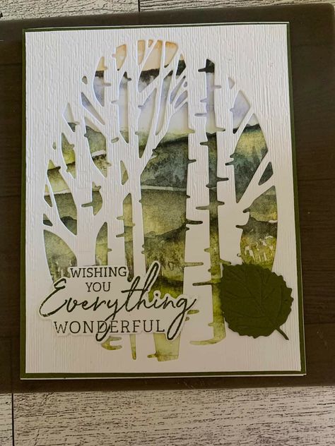 Aspen Tree Dies, Tree Dies, Aspen Tree, Stampin Pretty, Thanksgiving Card, Nature Card, Tree Stamp, Aspen Trees, Tree Cards