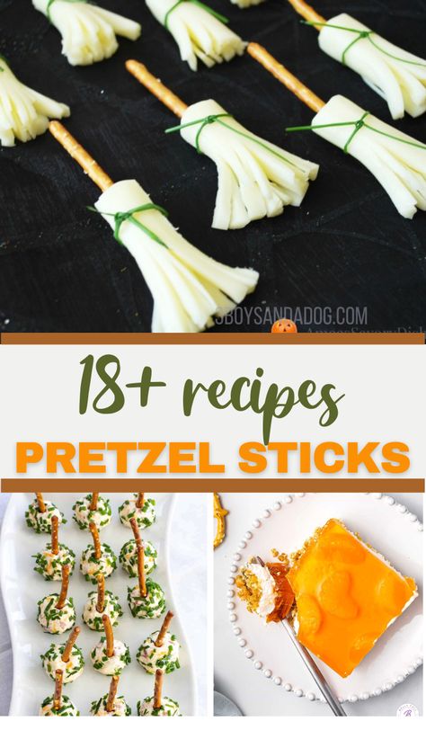 Things To Do With Pretzel Sticks, Dip For Pretzels Sticks, Pretzel Stick Ideas, Halloween Snacks Pretzels, Stick Pretzel Treats, Pretzel Sticks Snacks, Salty Snack Ideas, Pretzel Sticks Recipe, Salty Party Snacks