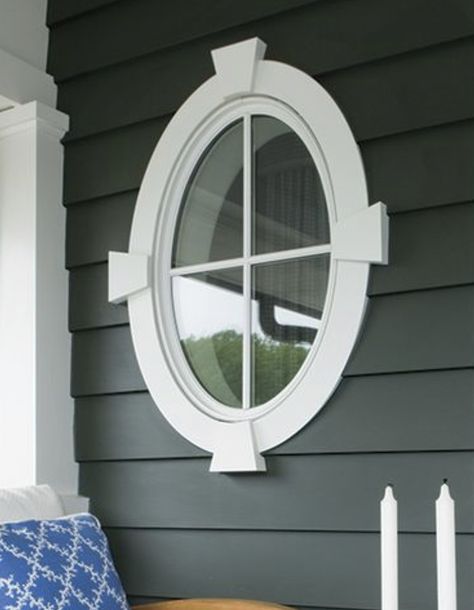 Round Window Exterior, Round Windows Ideas Exterior, Port Hole Window, Port Hole Window Ideas, Oval Windows, Round Windows Exterior, Round Windows Ideas, Round Windows, Dutch Colonial Exterior