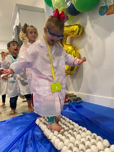 Stem Themed Birthday Party, Science Birthday Party Activities, Ada Twist Scientist Birthday Party, Birthday Science Experiments, Birthday Party Activity Stations, Emily’s Wonder Lab Experiments, Mad Scientist Party Experiments, Science Experiment Party, Mad Science Birthday Party