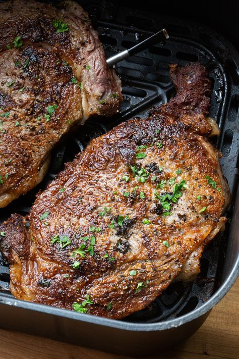 Air Fryer Steak Recipe Air Fryer Porterhouse Steak, Steak In The Air Fryer, Porterhouse Steak Recipe, Corn Dip Recipes, Homemade Garlic Butter, Air Fryer Steak, Pan Seared Steak, Porterhouse Steak, Urban Cowgirl