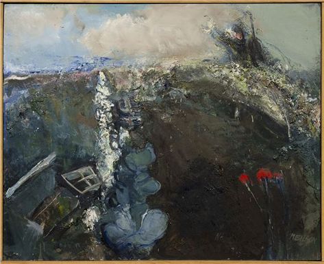 Lilian Neilson | CLIFF GARDEN (CATTERLINE) | MutualArt Joan Eardley, Aberdeen Art Gallery, Glasgow Museum, Landscape Gardening, Gallery Of Modern Art, Glasgow School Of Art, Abstract Landscapes, Winter Sun, Landscaping Tips