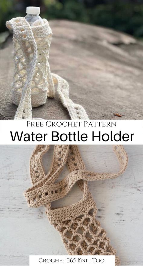 Crochet Hiking, Water Bottle Holder Crochet, Crochet Conversion Chart, Crochet Water Bottle, Crochet Water Bottle Holder, Knitting Patterns Free Scarf, Crochet Abbreviations, Easy Crochet Projects, Water Bottle Covers