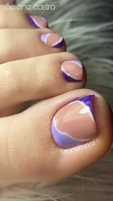 Purple Nails Pedicure, Purple Pedicure Ideas Toenails, Toe Nail Designs Purple, Purple Toe Nail Designs, Gel Pedicure Designs, Acrylic Nail Spring, Feet Nail Art Designs, Toes Nails Colors, Toes Nails Ideas