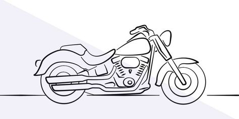 Harley Davidson Drawing Easy, Simple Easy Drawings, Cartoon Motorcycle, Moto Harley Davidson, Harley Tattoos, Lines Tattoo, Motorcycle Cruiser, Harley Davidson Tattoos, Easy Draw