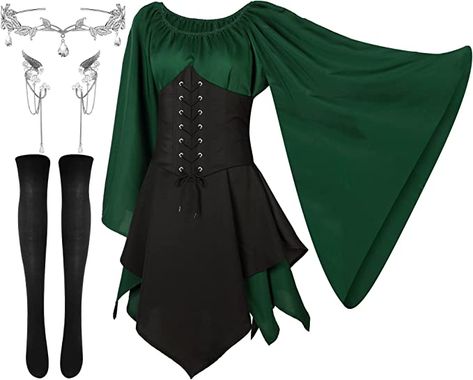 Traditional Irish Dress, Traditional Irish Clothing, Irish Dress, Irish Clothing, Best Corset, Elf Ear, Carnival Dress, Womens Cosplay, Fairy Crown